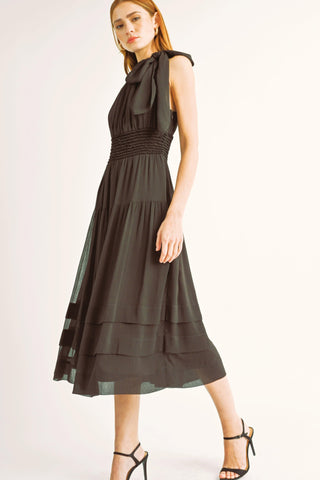 Aurora Chiffon Maxi Dress • Dark Brown