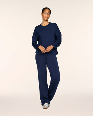 Spanx AirEssentials® Crewneck Long Sleeve Top • Timeless Navy