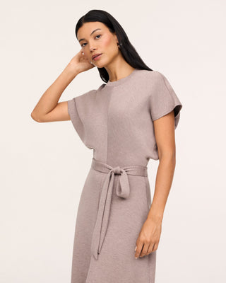 Spanx AirEssentials® Draped Tie-waist Maxi Dress • Taupe Heather