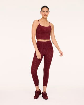 Spanx Booty Boost® 7/8 Leggings • Micro Dot Very Rich Red
