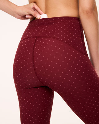 Spanx Booty Boost® 7/8 Leggings • Micro Dot Very Rich Red