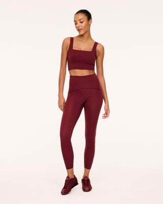 Spanx® BoostUp Cropped Square Neck Shelf Tank • Micro Dot Very Rich Red