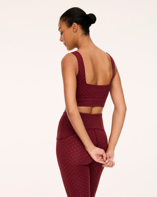 Spanx® BoostUp Cropped Square Neck Shelf Tank • Micro Dot Very Rich Red