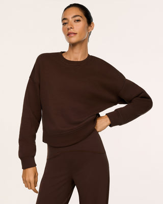 Spanx® BoostUp Cotton Fleece Crewneck • Umber Root