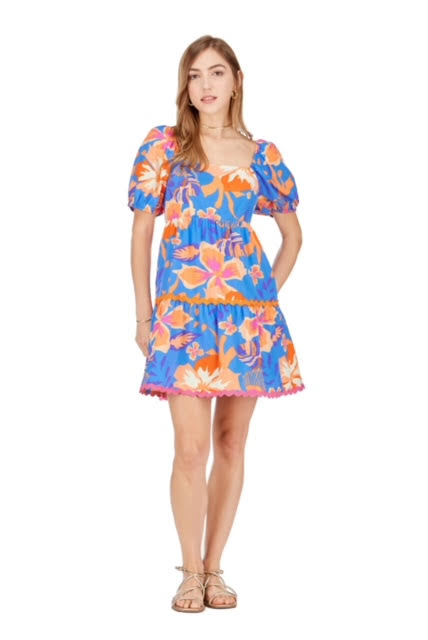 Bodice Ric Rac Dress • Tropical Hibiscus