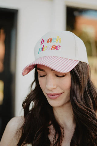 Beach Please Two-Toned Hat • Pink