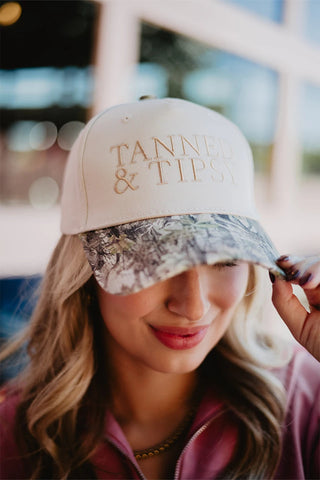 Tanned & Tipsy Vintage Hat • Camo Tan