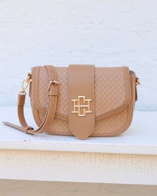 Griffin Crossbody Bag • Woven Tan