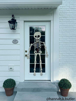 Skeleton Halloween Door Hanger • White