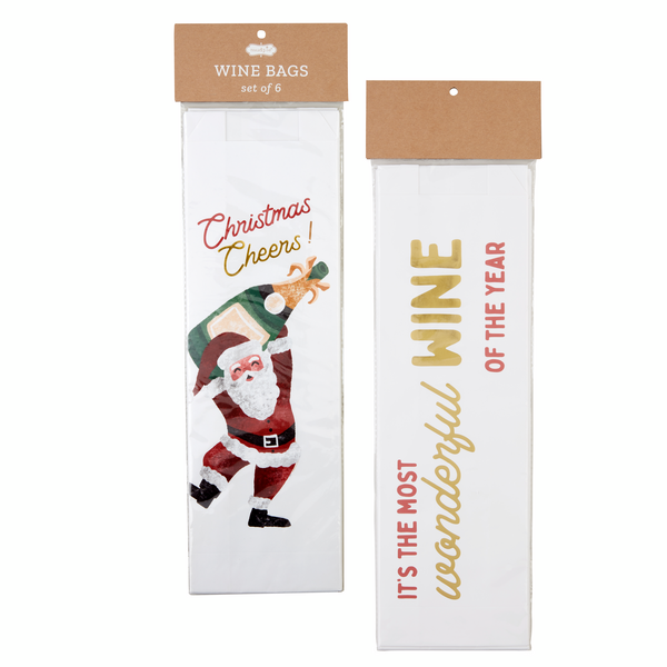 Christmas Cheers • Paper Wine Bag • Set of 6