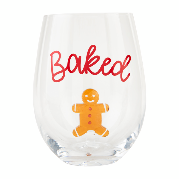 Christmas Icon Wine Glass • Gingerbread