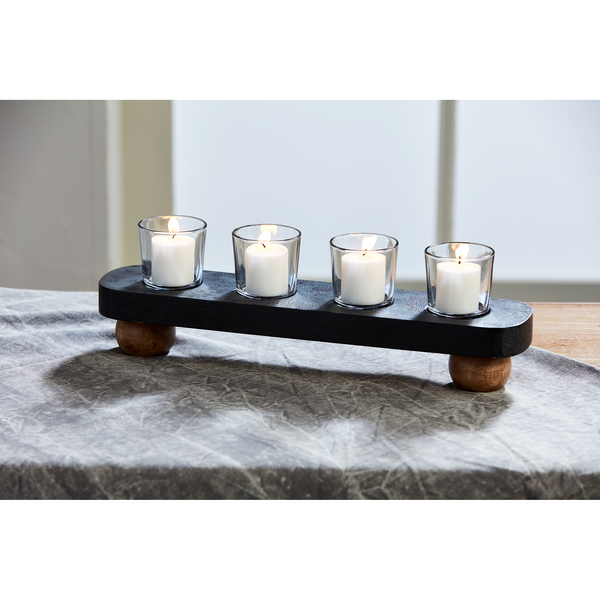 Black Beaded Votive Holder