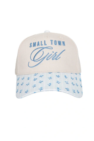Small Town Girl Vintage Trucker Hat • Blue Floral