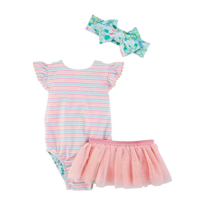 Girl's Reversible One Piece and TuTu Set • Turtle Stripes