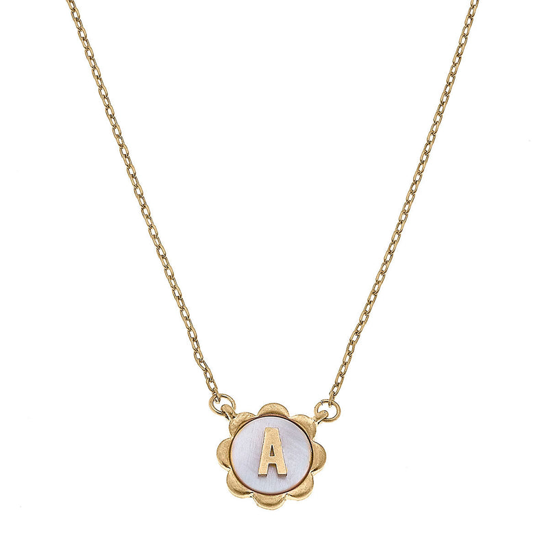 Juliette Mother of Pearl Initial Necklace