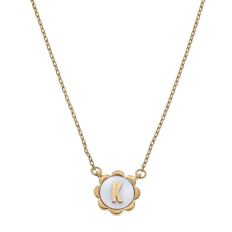 Mother-of-Pearl Gold Initial Pendant