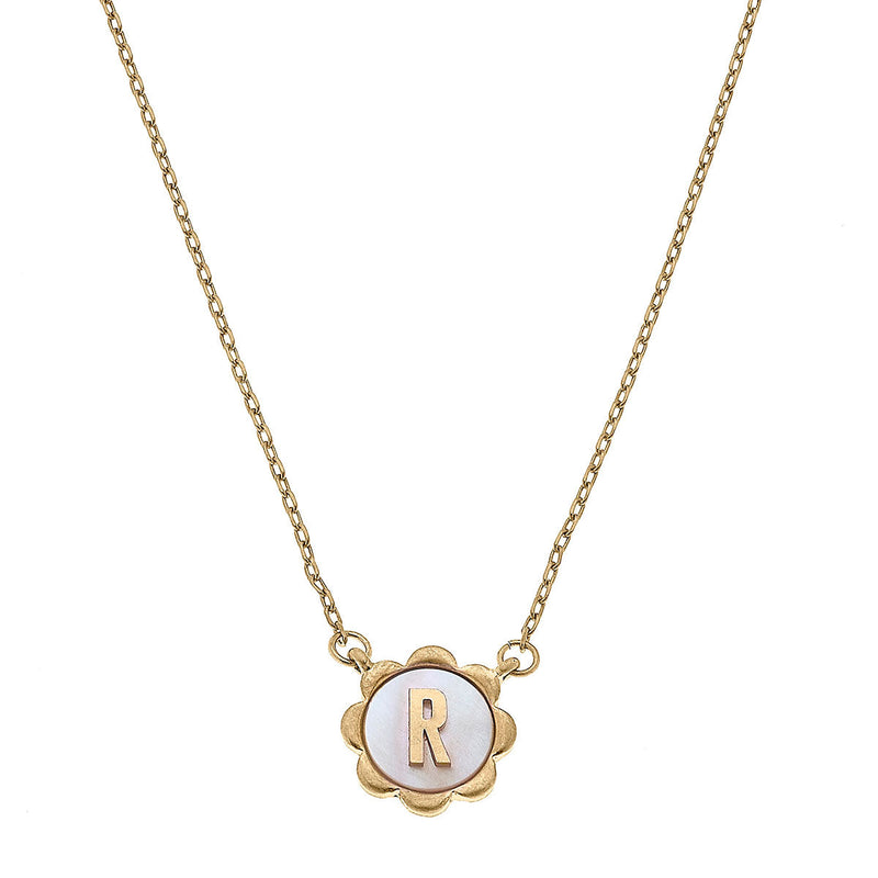 Juliette Mother of Pearl Initial Necklace