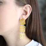 Gretchen Greek Keys Earrings • Yellow