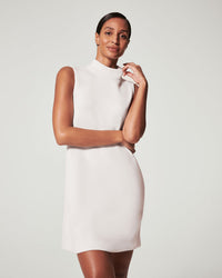 AirEssentials Mock Neck Dress • White Cloud