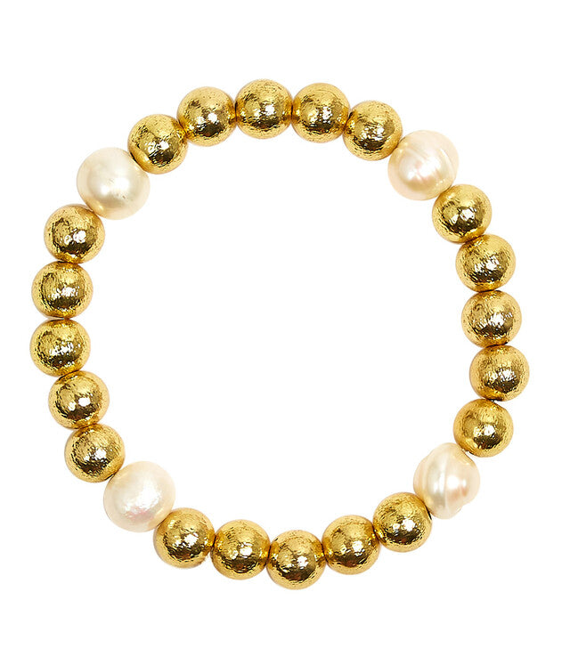 Georgia Gold Beaded Freshwater Pearl • 10MM