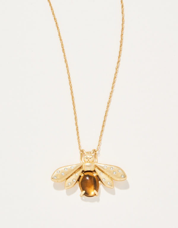 Honey Bee Slide Necklace 28" Bronze
