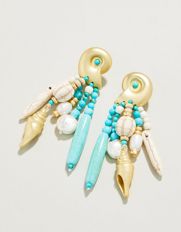 Sea Shells by the Sea Shore Earrings • Turquoise