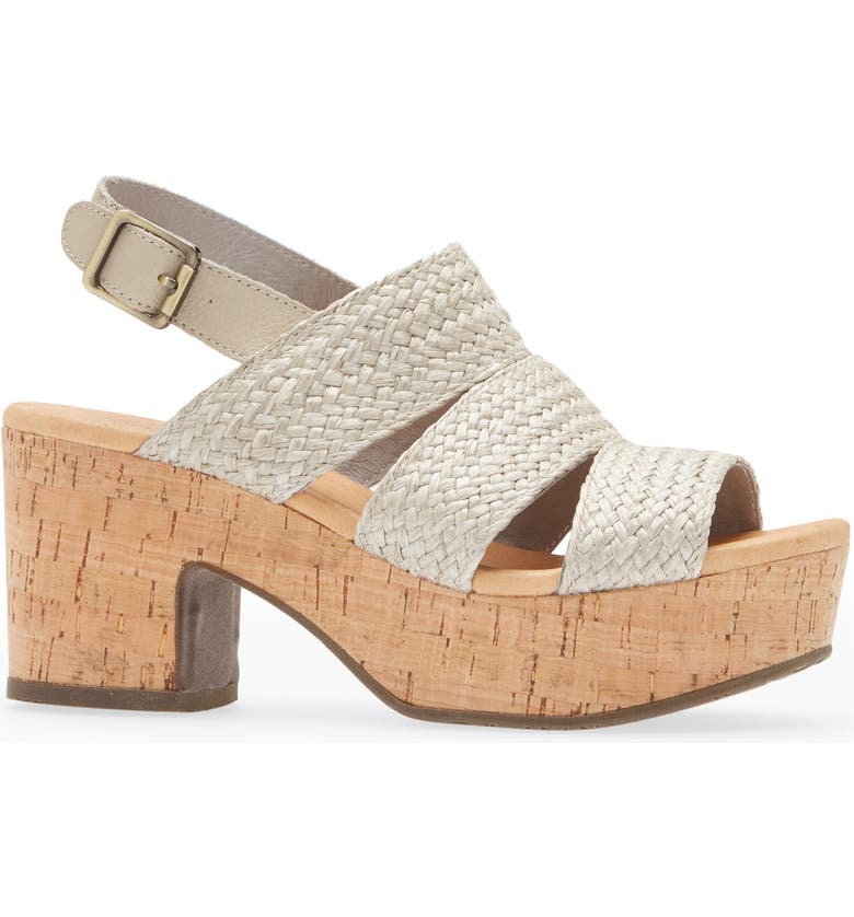 Gayla Raffia Grey Platform Wedge