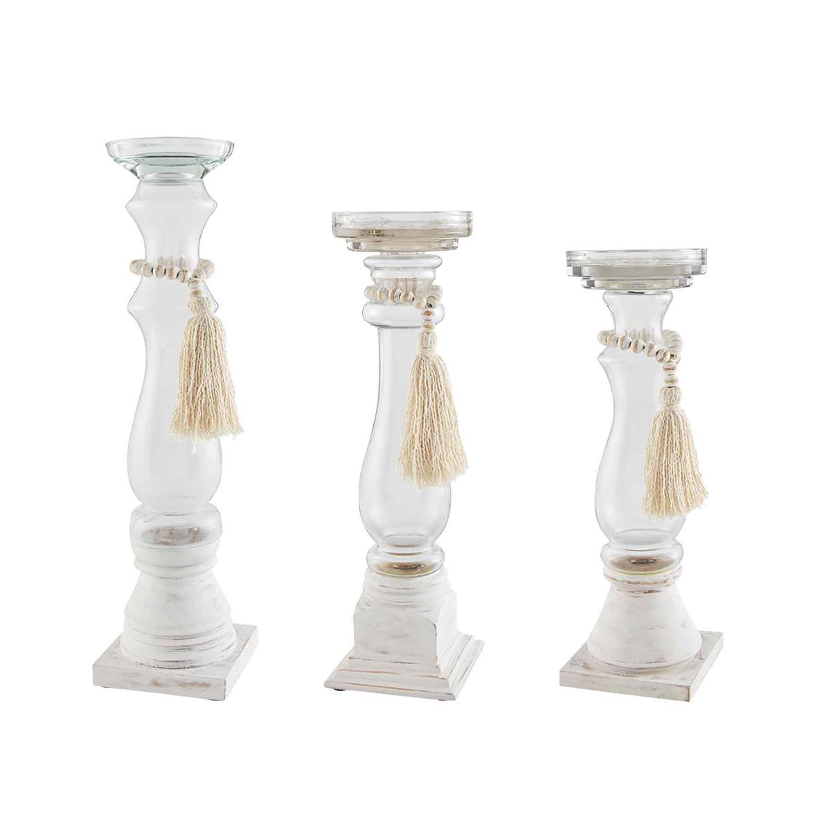 Glass and Wood Candlestick