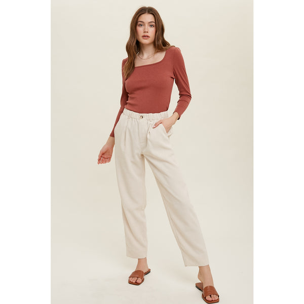 Corduroy Casual Pants • Ecru