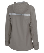 Monogrammed Full Zip Rain Jacket Grey