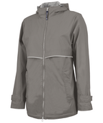 Monogrammed Full Zip Rain Jacket • Grey