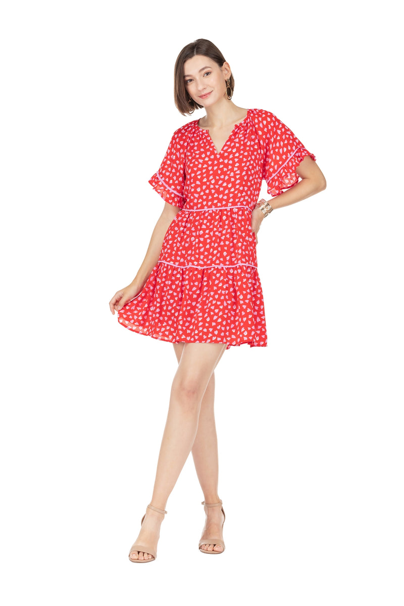Trimmed Tiered Dress • Red Heart