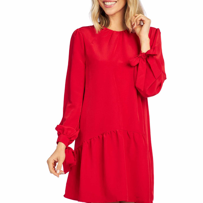 Merritt Flounce Dress • Red