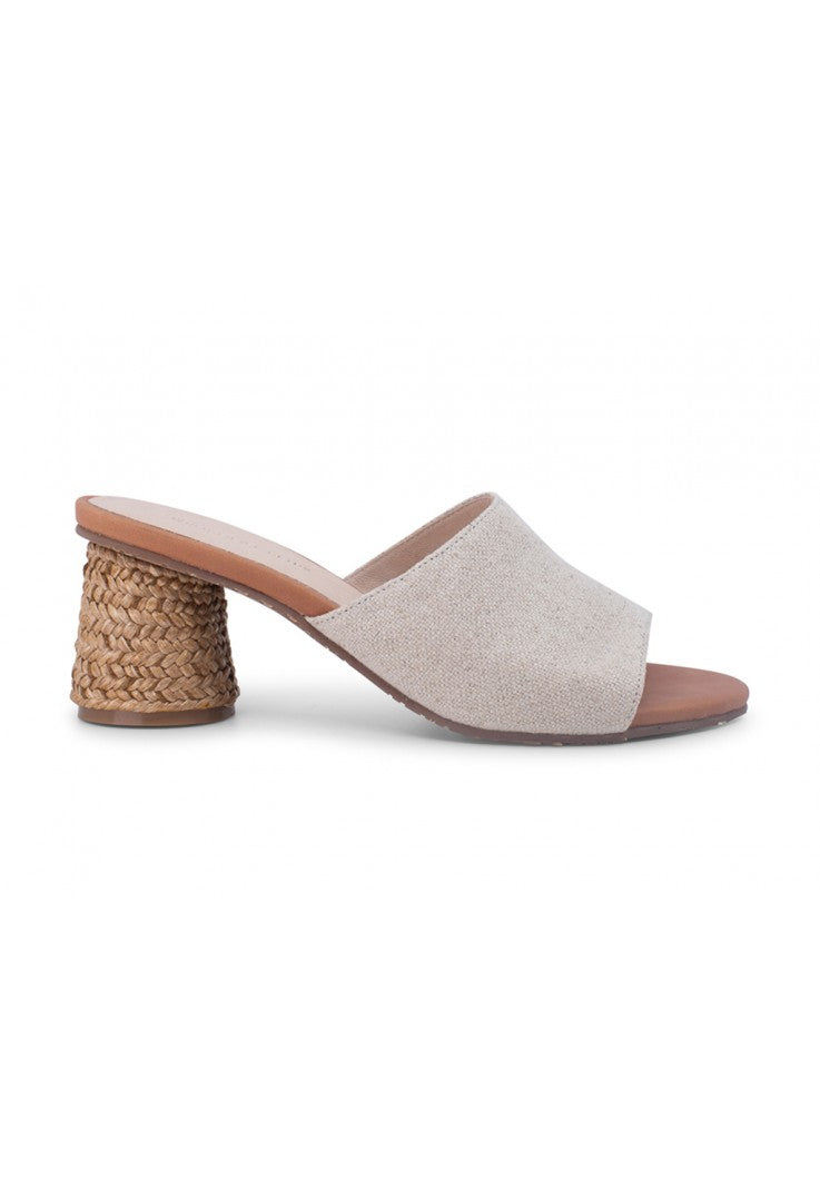 Baylee Natural Block Heel • Linen