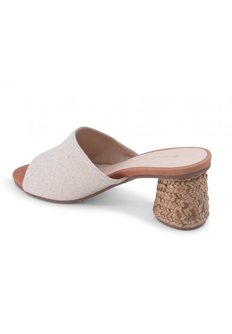 Baylee Natural Block Heel • Linen