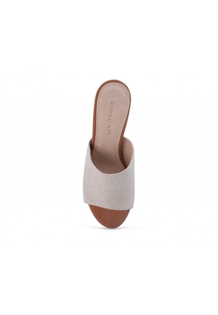 Baylee Natural Block Heel • Linen