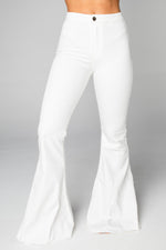 Moonshine • High Waisted Flare Jeans • White