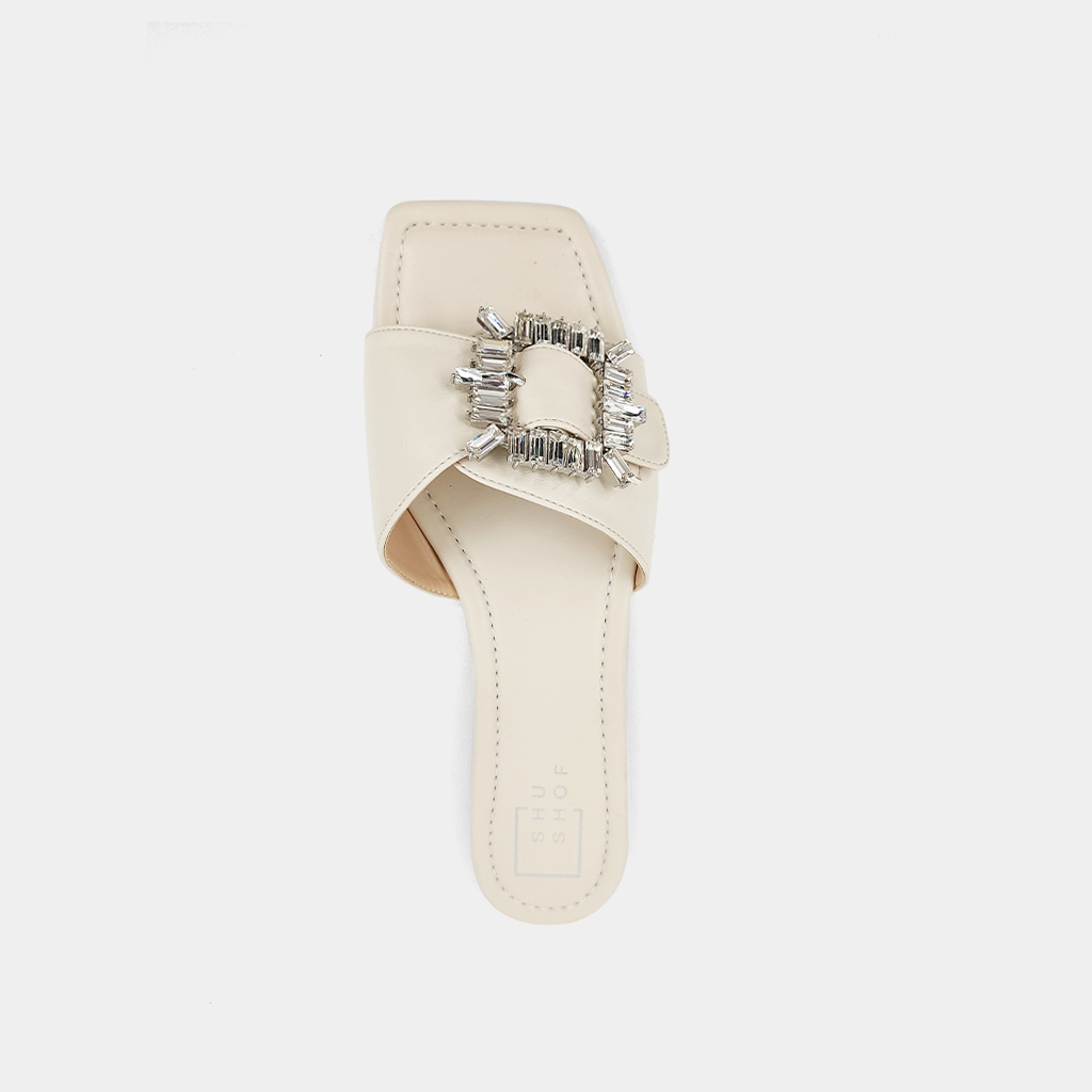 Consuelo Buckle Sandal • Bone