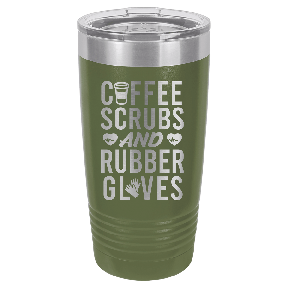 20oz Tumbler • Coffee Scrubs Rubber Gloves