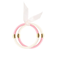 Kids Yin & Yang All Season Bangles • Pink & Ivory