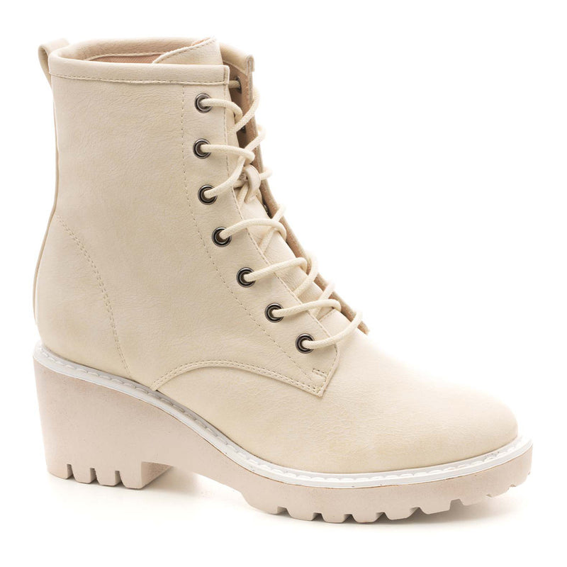 Ghosted Lace-Up Boots • Cream