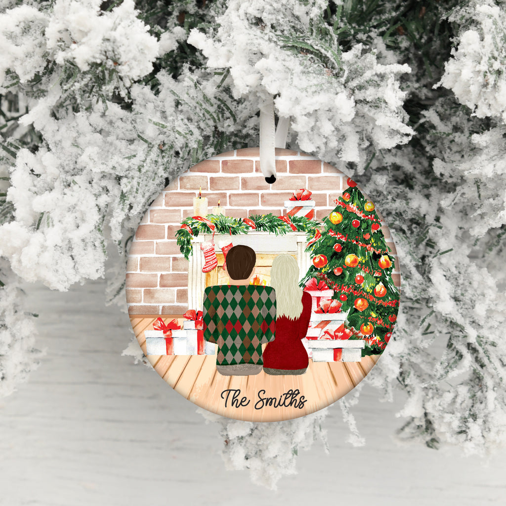 Custom Couples Christmas Ornament