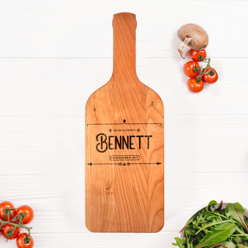 Wine Bottle Cutting Board • Custom Engraving