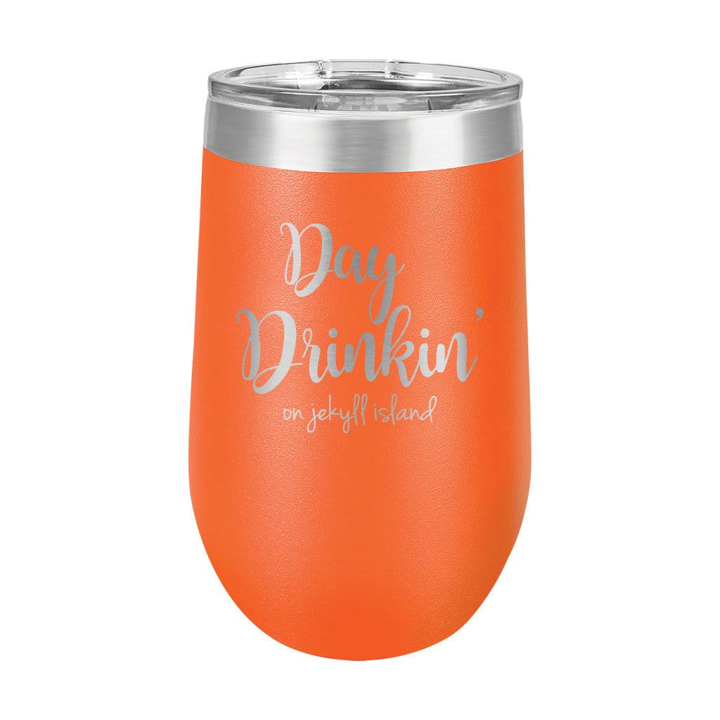 16oz Wine Tumbler • Day Drinkin' on Jekyll Island