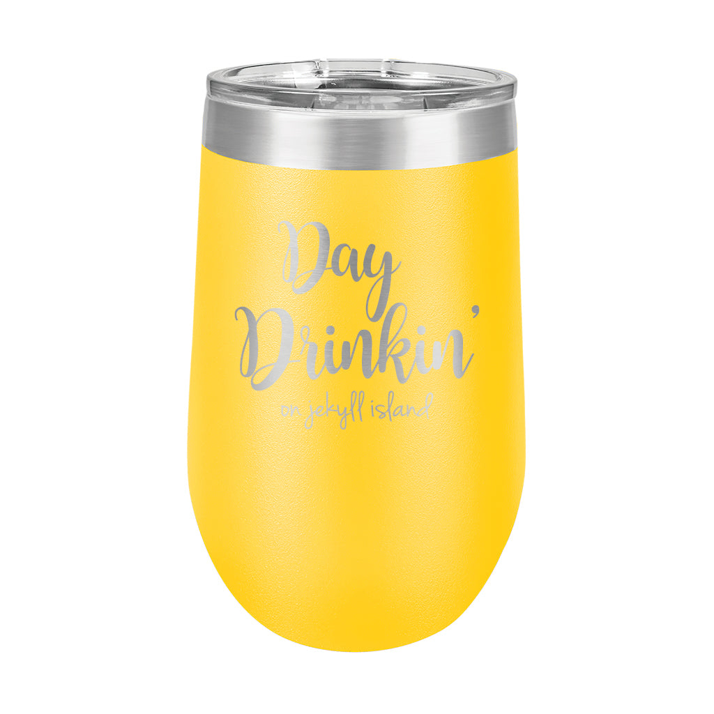 16oz Wine Tumbler • Day Drinkin' on Jekyll Island