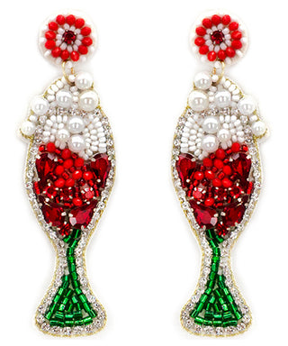 Holiday Cocktail Beaded Earrings