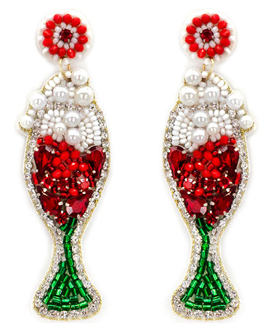 Holiday Cocktail Beaded Earrings