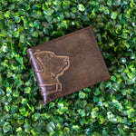 Embossed Leather Bifold Wallet • Rustic Brown