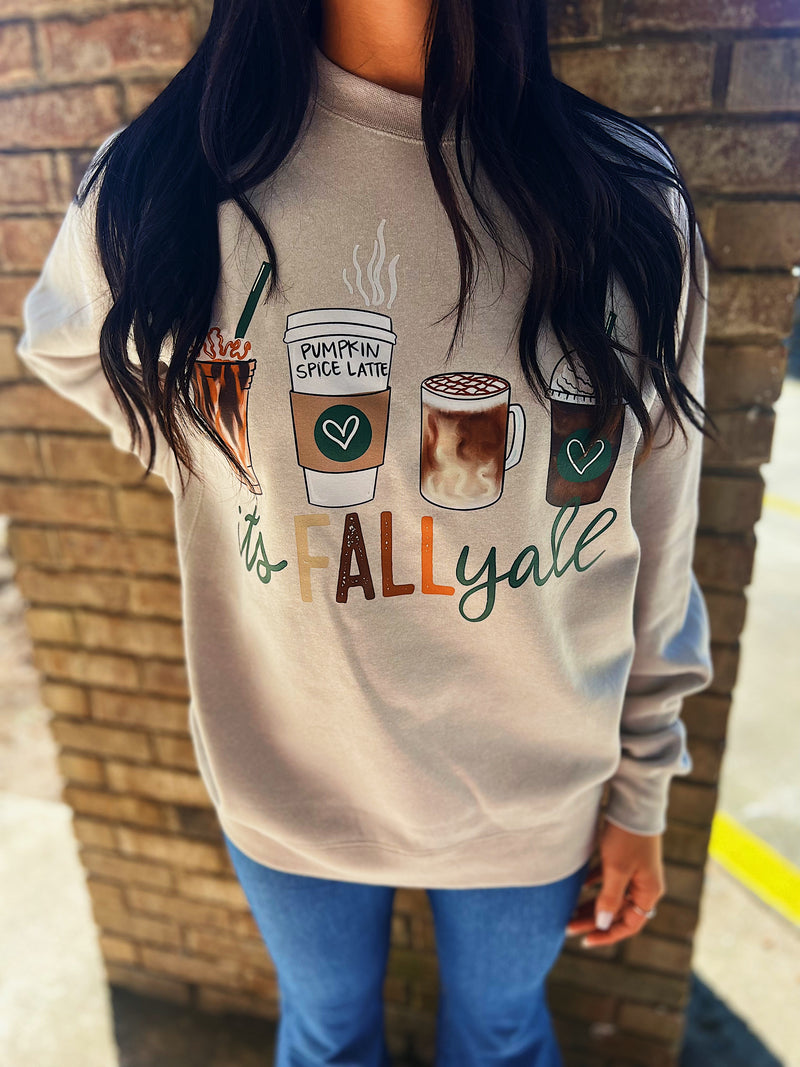 It's Fall Y'all Coffee Sweatshirt • Cream