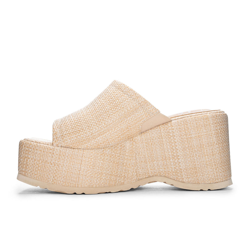 Trighton Straw Platform Sandal • Natural